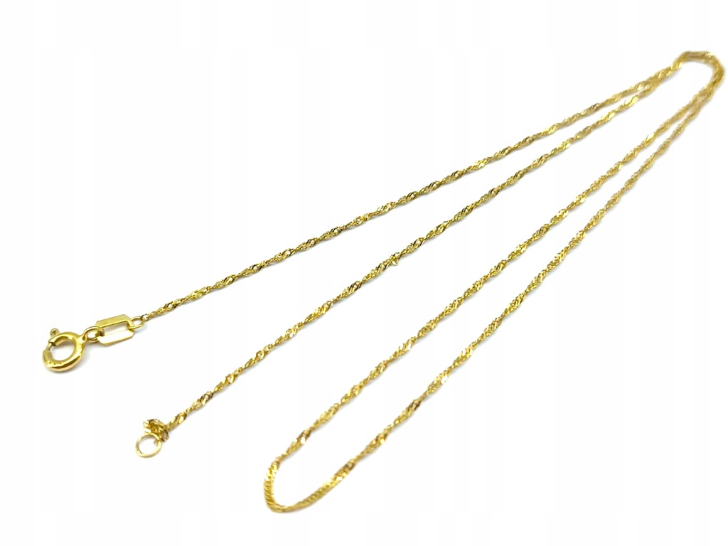 Delikatny łańcuszek złoty próba 333, waga 0,88g, dł. 42cm / Singapur