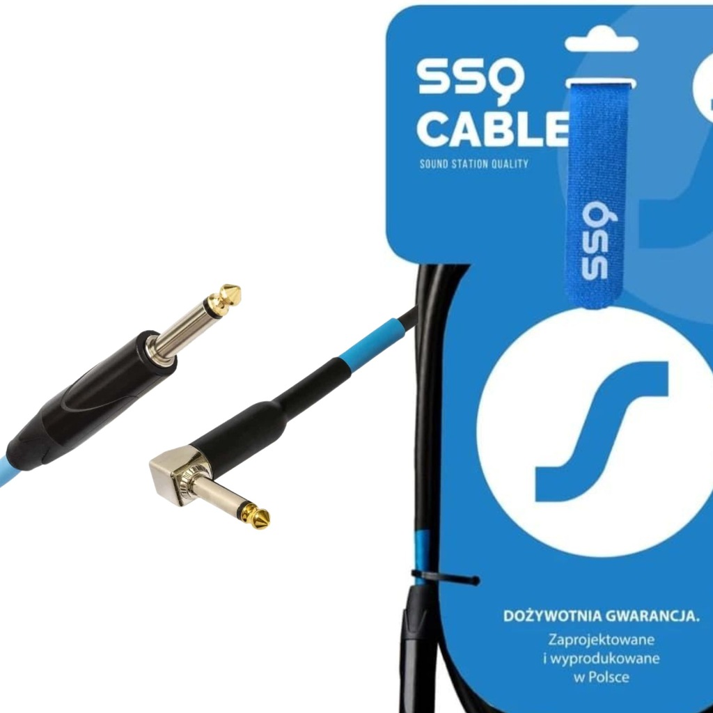 Kabel Jack prosty 6,3 mm - Jack kątowy 6,3 mm 4 metry - SSQ JMPJMK4