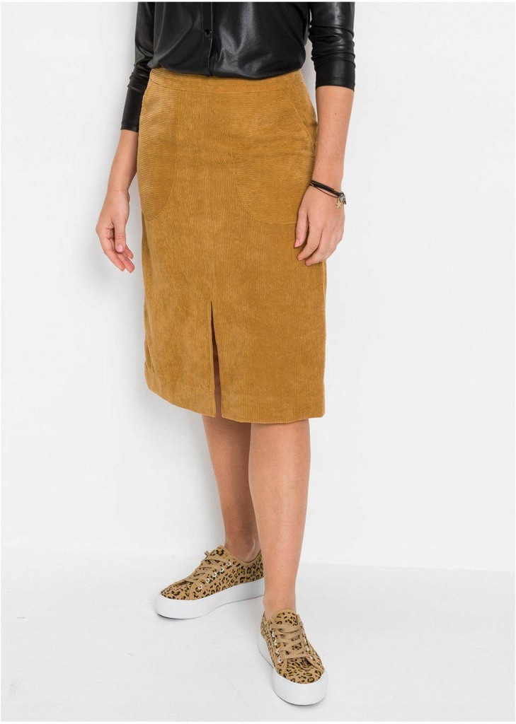 SPÓDNICA SZTRUKSOWA MIODOWA 1L2C01 Bonprix 36
