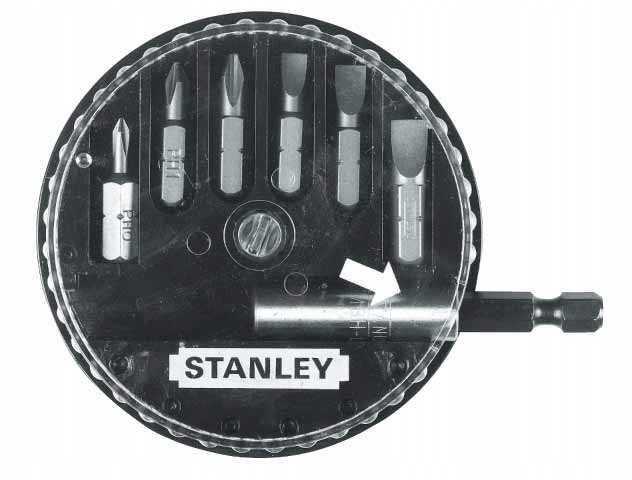 KOMPLET BITÓW/GROTÓW STANLEY 7SZT. (3 PŁ. 3 PZ) + UCHWYT MAGNETYCZNY