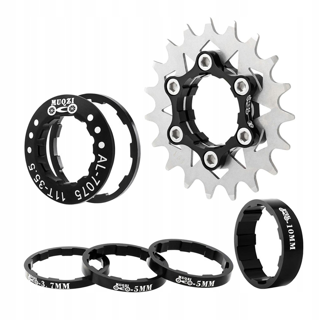 19T Single Speed Cassette Spacers Fixie Conversion Kit Adapter Refit Black