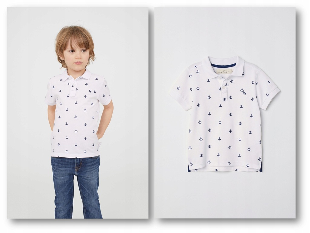 BOY Koszulka POLO r. 110-116 H&M Dwie koszulki