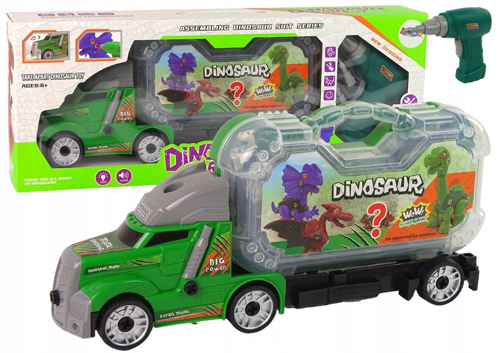 Zestaw Ciężarówka Do Rozkręcania Z Dinozaurem DIY