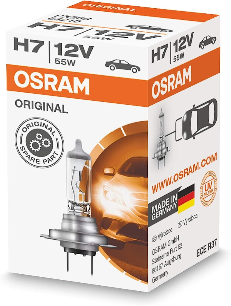 Osram ORIGINAL H7, żarówka halogenowa, 64210, 12V, (1 żarówka)