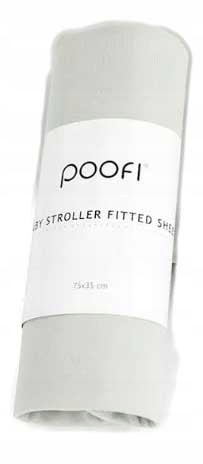 Poofi Prześcieradło do wózka organic 35x75 Jasny szary