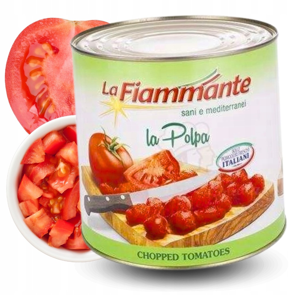 Pomidory w puszce bez skóry Pelati krojone 2,5kg La Fiammante