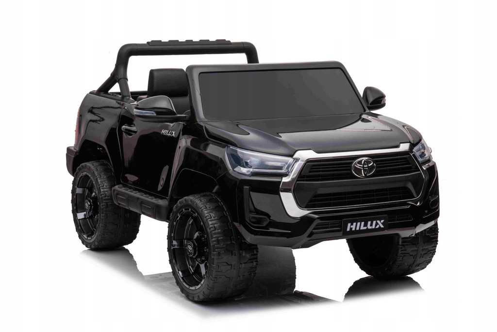 Toyota Hilux na akumulator dla dzieci Czarny + Napęd 4x4 + Pilot + 2 bagażn