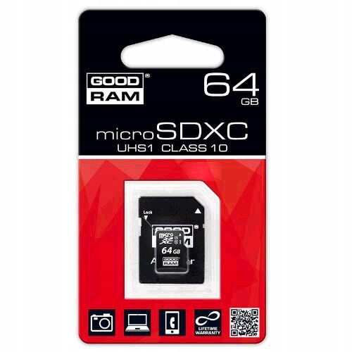 KARTA MICROSDXC DO LUSTRZANEK 64GB+ ADAPTER SD