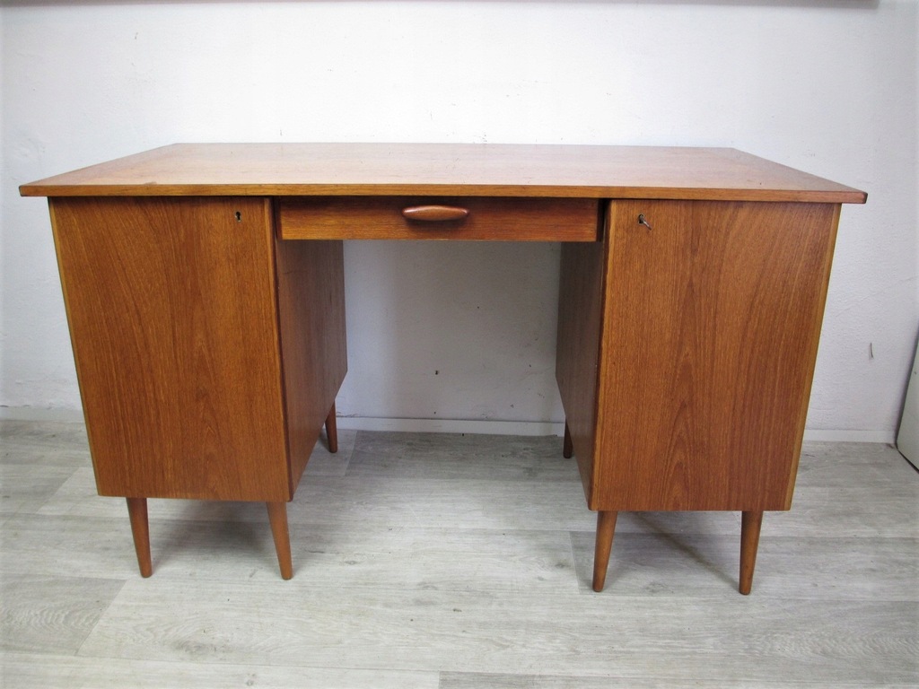 Tekowe biurko skandynawskie,lata 60