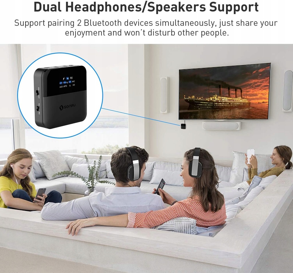 Adapter Audio Bluetooth 5.0 Optyczny SONRU OUTLET 11872686346