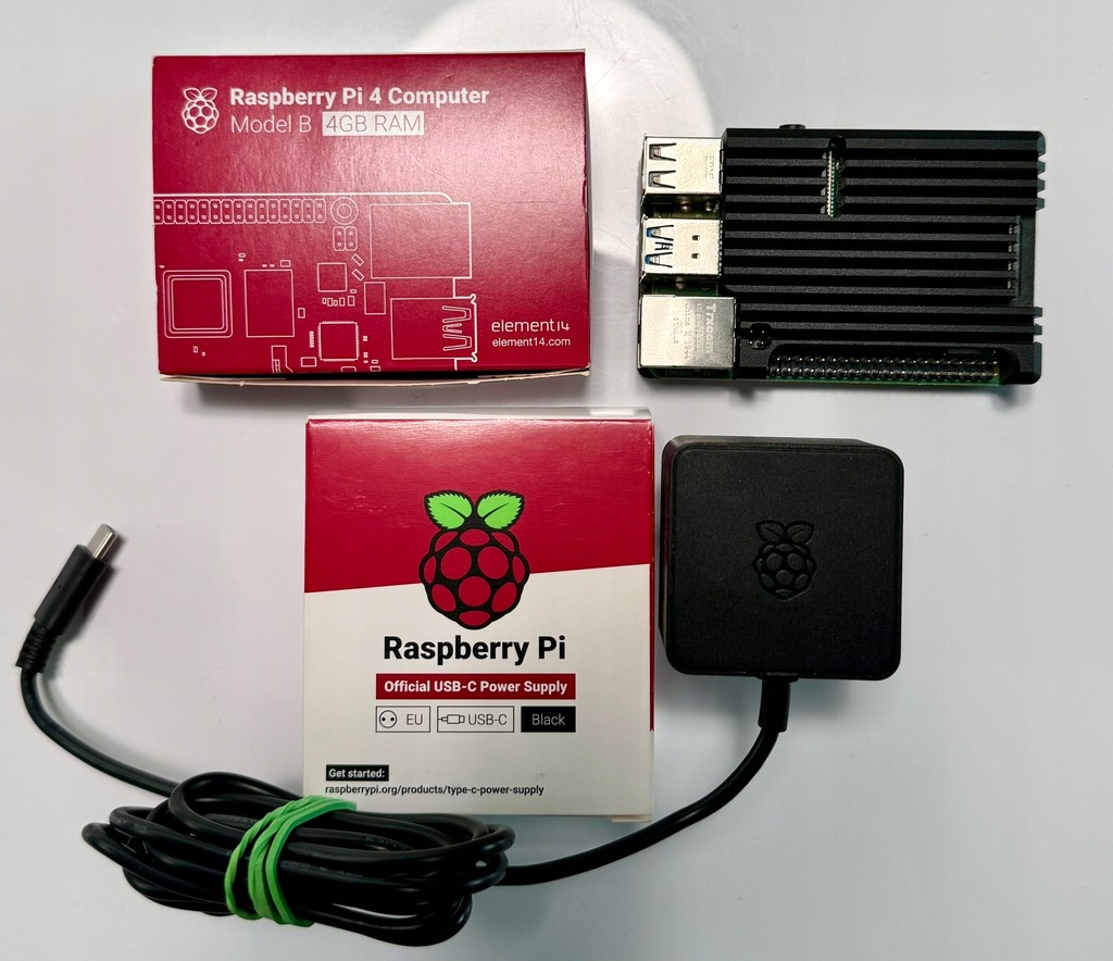 RASPBERRY PI 4 MODEL B 4GB RAM + ŁADOWARKA + CHŁODZENIE
