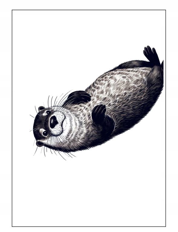 Plakat A4 21 x 29 cm sekretne życie wydry słodka wydra urocze wydry