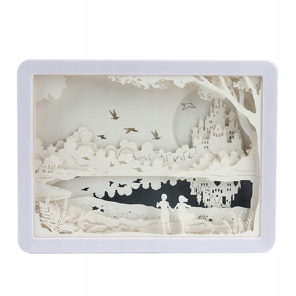 Wiszący zamek Projekt 3D Cień Papierowe rzeźby Lig