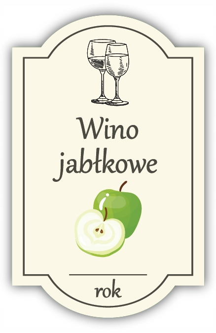 Wino JABŁKOWE - etykieta na butelkę 1 szt.