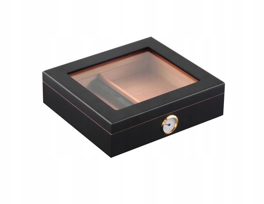 Humidor do cygar z szybką czarny