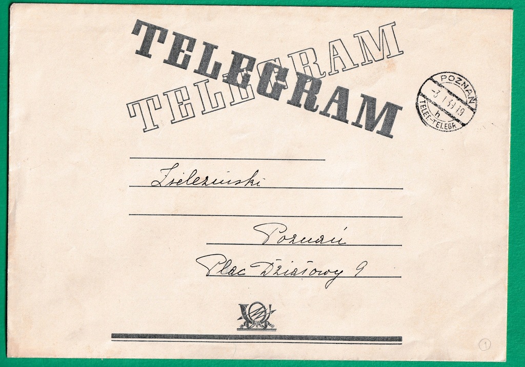 Telegram, koperta na telegram Lx1, rzadkie