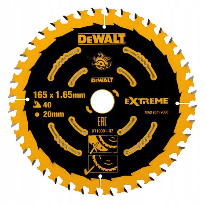 Tarcza piła do drewna do piły tarczowej 165 mm 40T DeWalt