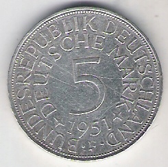 Niemcy 5 mk.1951 F