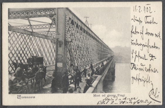 Warszawa, most Kierbedzia od str. Pragi, 1902r.