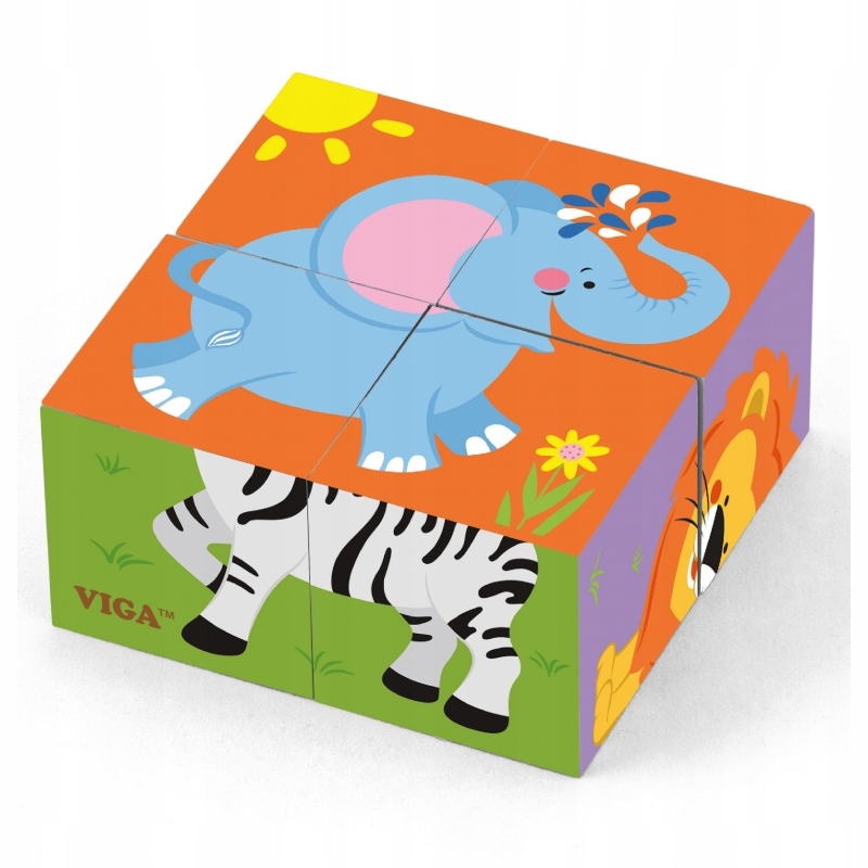 Drewniana układanka Zoo Puzzle Viga Toys 4 klocki