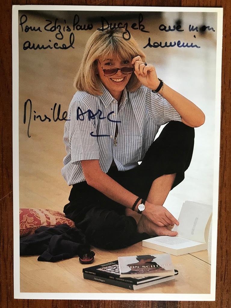 Mireille Darc Aktorka. Zdjęcie z autografem