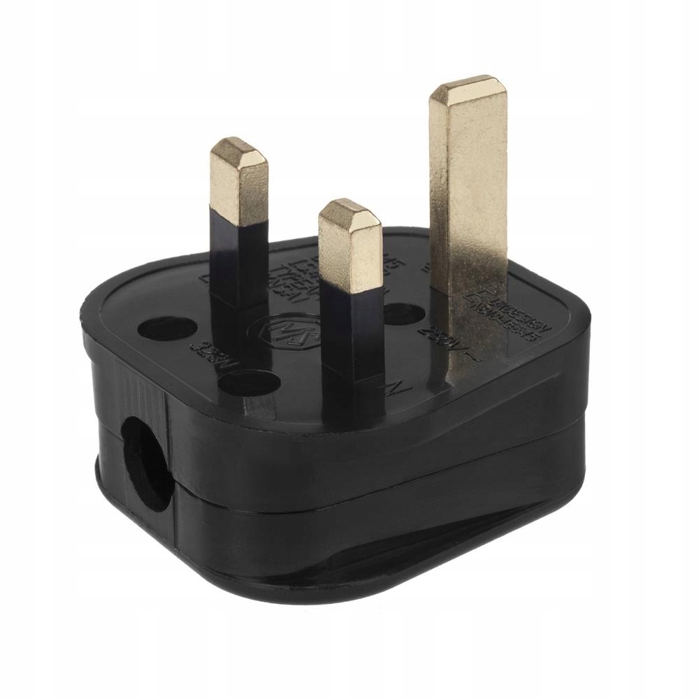 Wtyk Uk do montażu na kabel Maclean MCE193 czarny