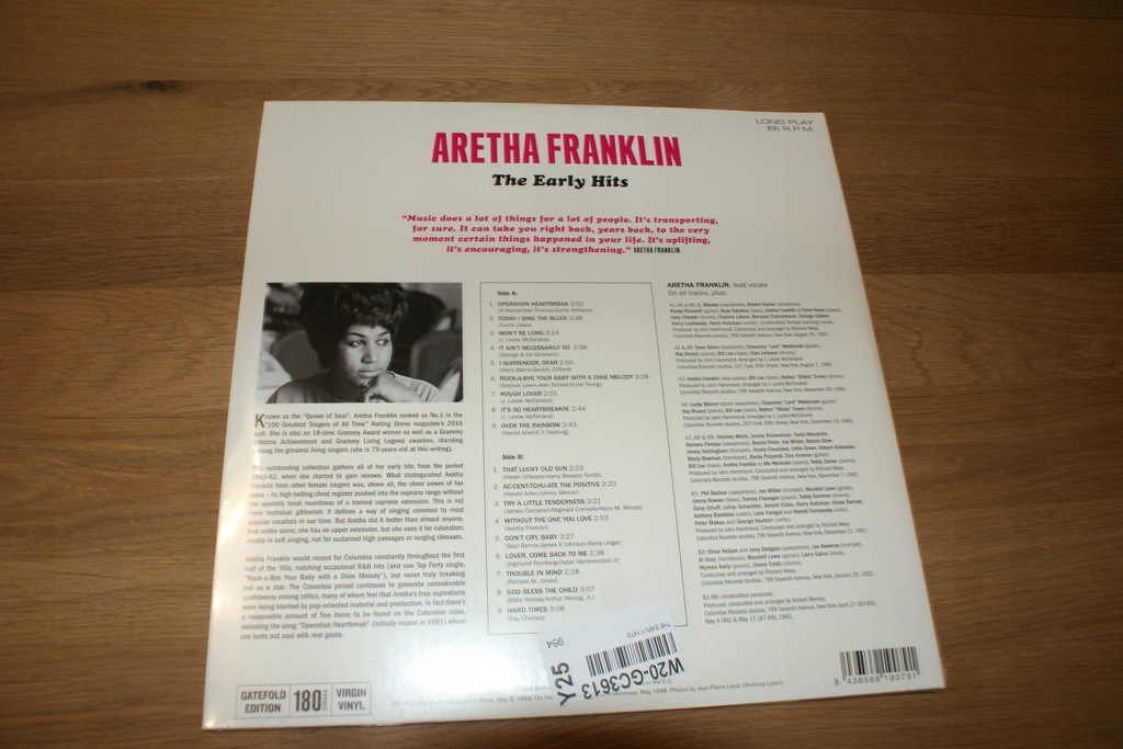 Купить ARETHA FRANKLIN Early Hits Виниловая пластинка 180G GTF: отзывы, фото, характеристики в интерне-магазине Aredi.ru