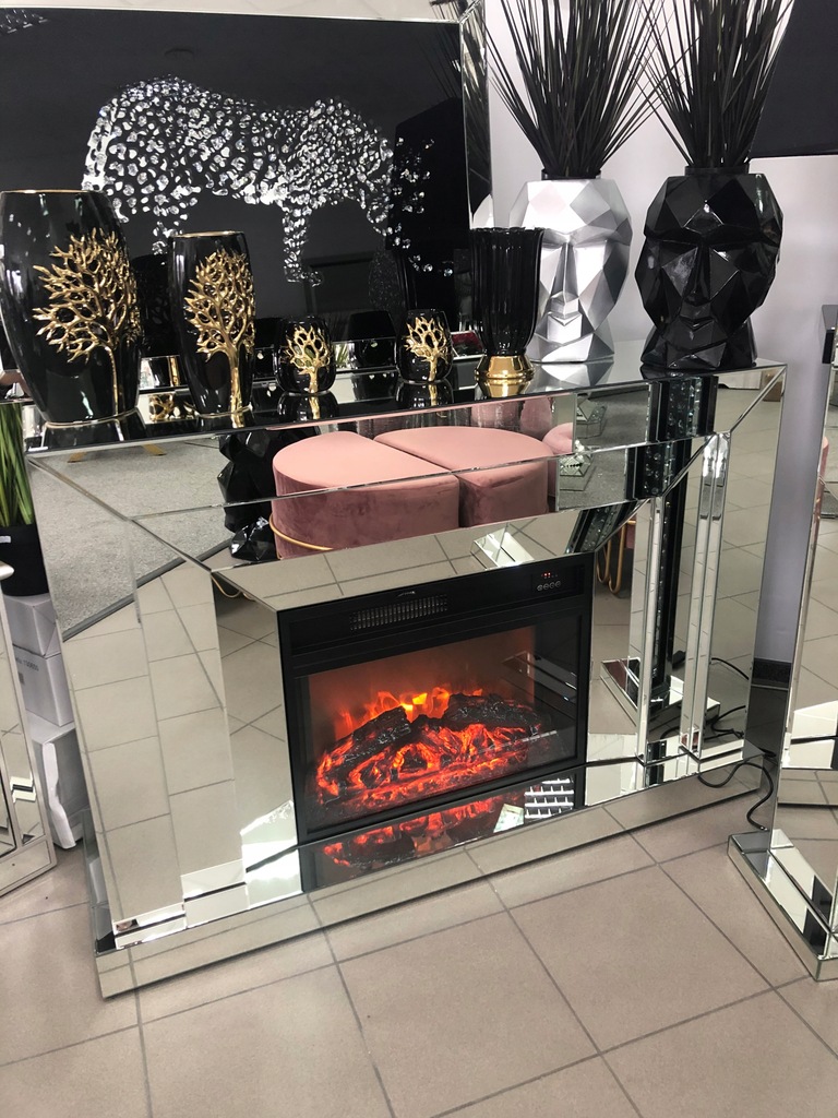 Kominek lustrzany glamour elektryczny wkład