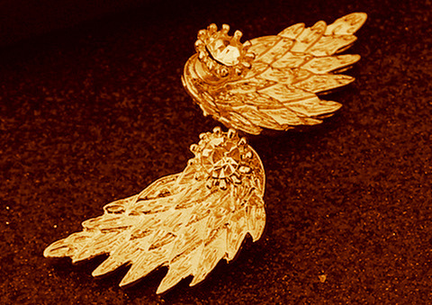 Kolczyki Skrzydła Anioła złote s343