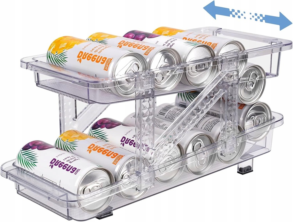 Dozownik Puszek Uchwyt na Puszki, 2-poziomowy Pojemnik /O