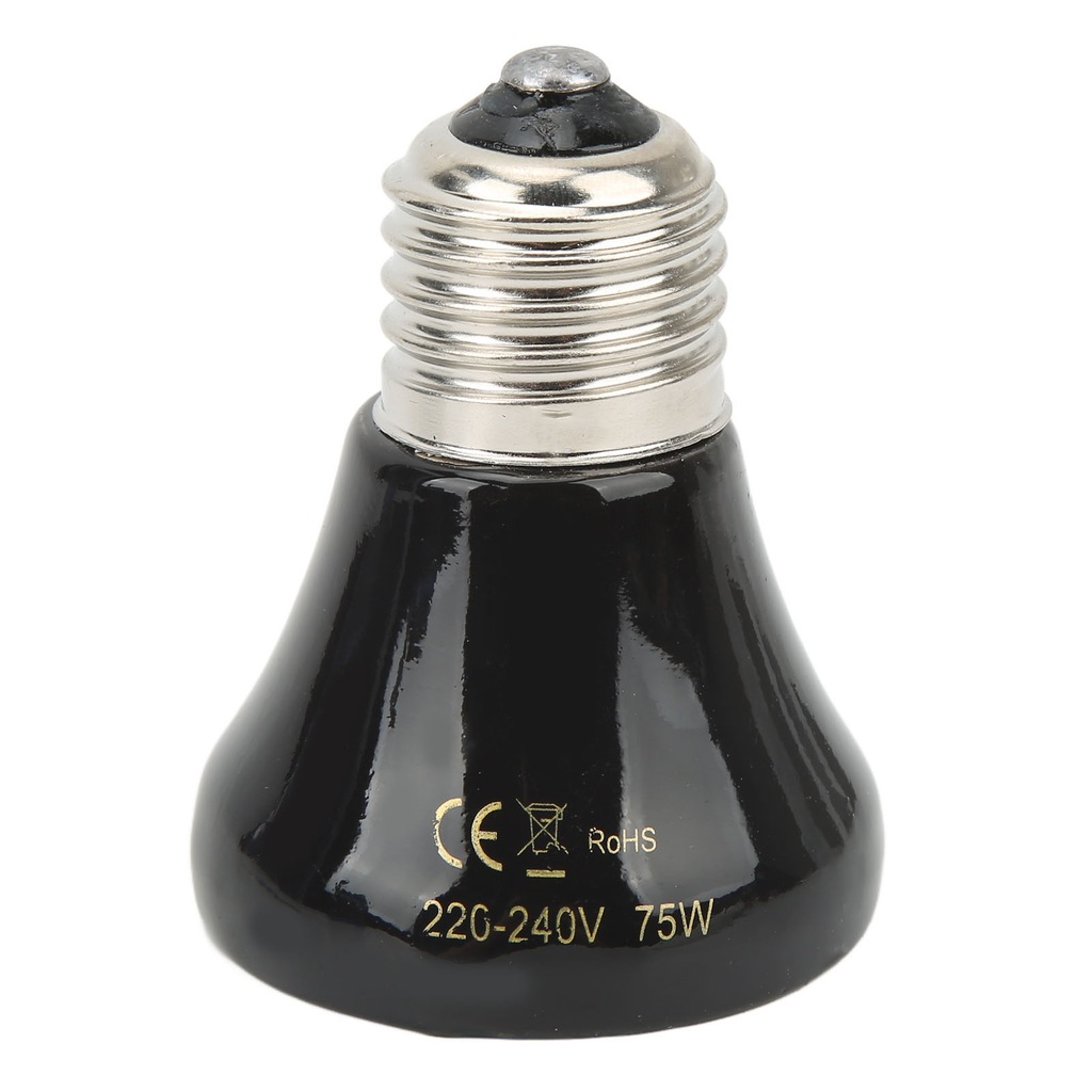 E27 Ceramiczna lampa grzewcza gadów 75W czarny