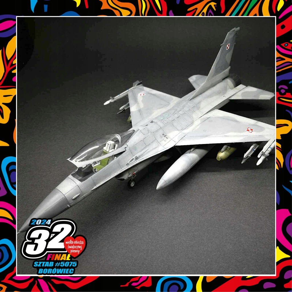 Model - Samolot polski F-16 wykonany w skali 1:72 Sztab#5075 WOŚP