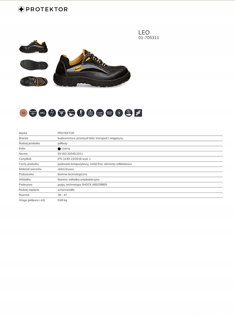 Купить Спецобувь рабочая, профессиональная и защитная обувь S3 PROTEKTOR 42: отзывы, фото, характеристики в интерне-магазине Aredi.ru