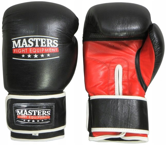 Rękawice bokserskie MASTERS - RBT-301 czarno-czerwone