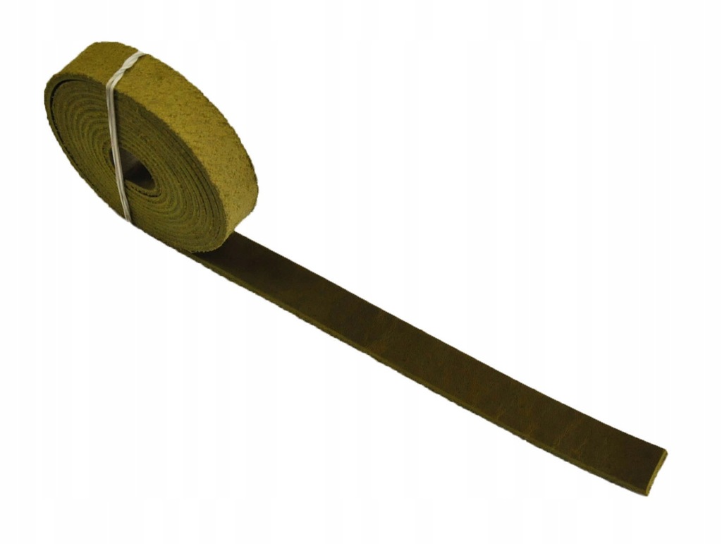 Pasek skórzany dla woja 20 mm ~200cm - oliwka