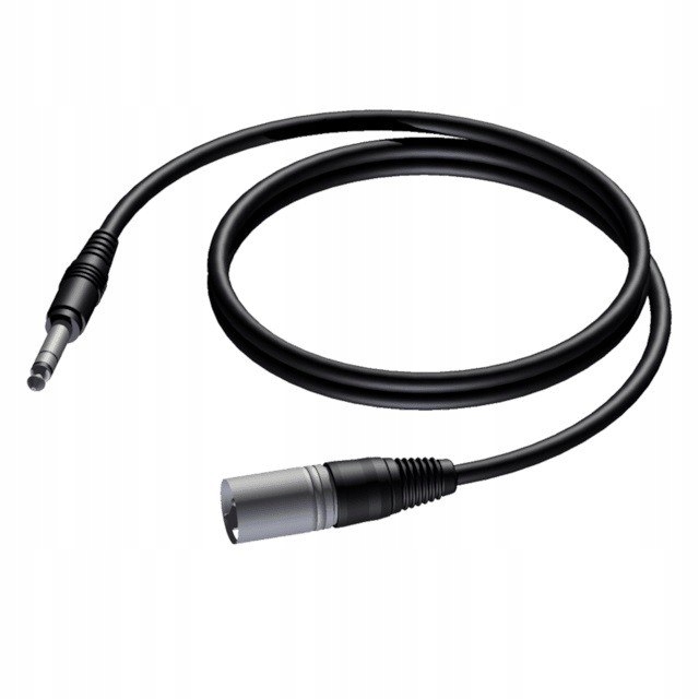 Kabel XLR męski - złącze męskie stereo 6.3 mm 5m -