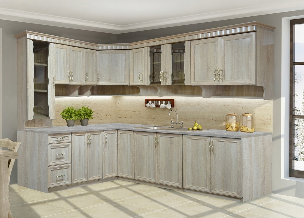Купить BONA угловая кухня, кухонная мебель, (Сонома): отзывы, фото, характеристики в интерне-магазине Aredi.ru