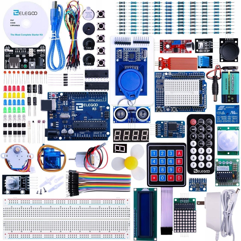 Ogromny kompletny zestaw startowy ELEGOO UNO R3 Arduino UNO Mega prezent