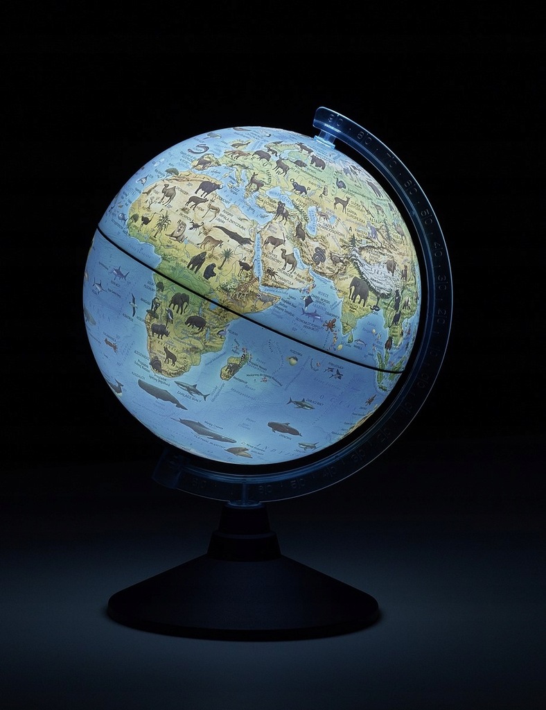 Globus 21cm Podświetlany ze Zwierzętami+Aplikacja