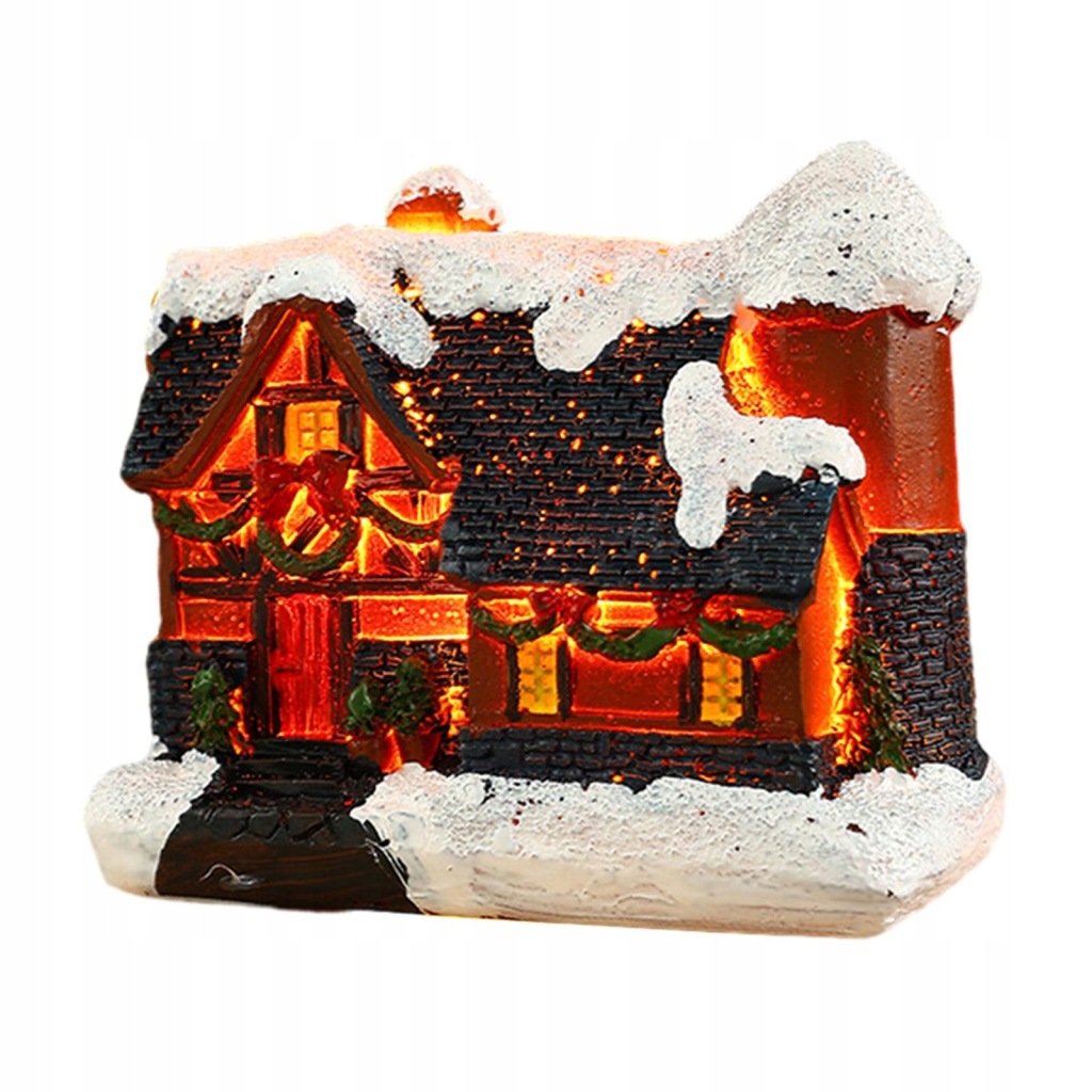 Świąteczny dom wiejski Scena świątecznej wioski w stylu wakacyjnym A