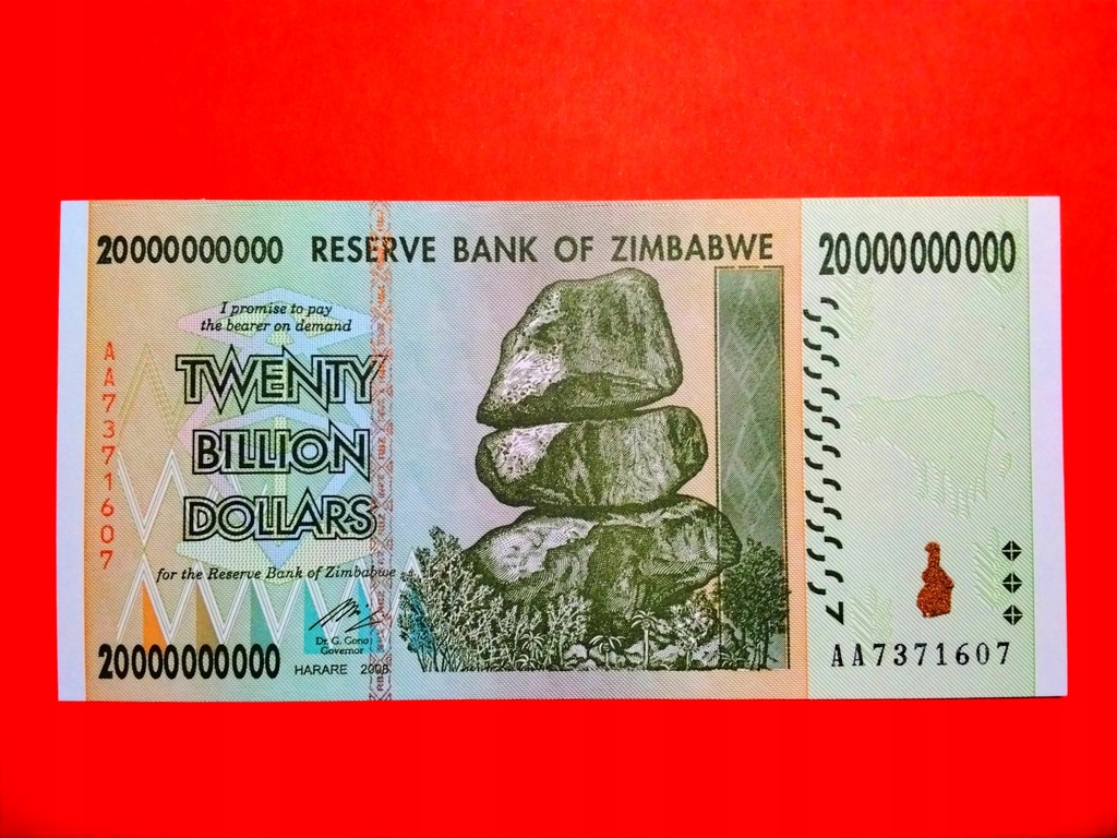 Zimbabwe 20000000000 Dollars 2008 P86 UNC