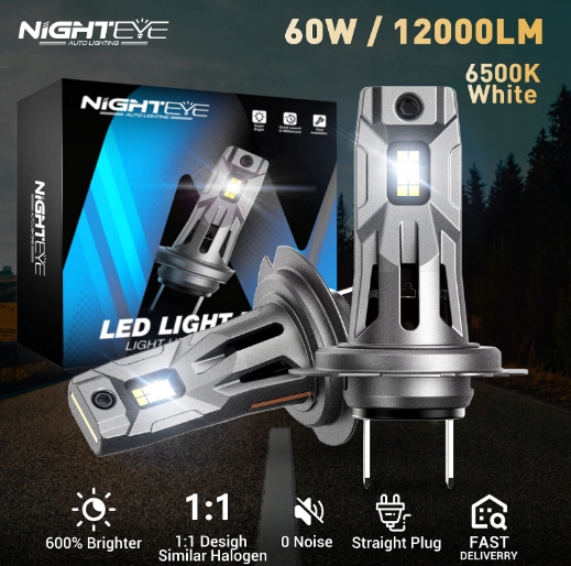 Zestaw żarówek samochodowych LED NIGHTEYE 2X H7 60W 12000LM Hi-L