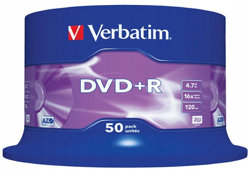 Płyta DVD+R VERBATIM CAKE(50) Matt Silver 4.7GB x1
