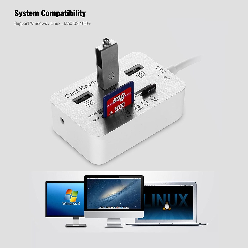 Купить HUB 3 разветвителя USB 3.0 «Все в одном» кард-ридер: отзывы, фото, характеристики в интерне-магазине Aredi.ru
