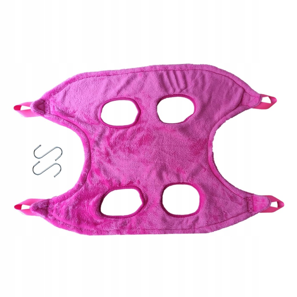 Breathable Dog Grooming Hammock, Restraint Bag with 2 Hooks Harness Red S