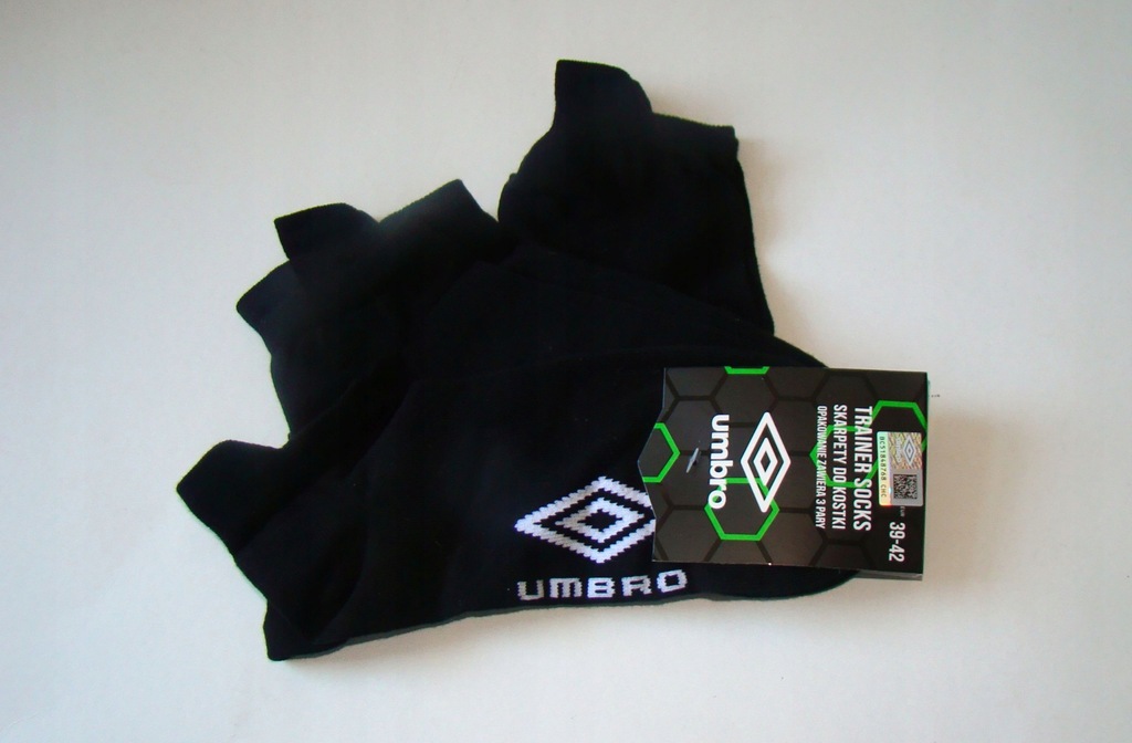 UMBRO Skarpety stopki męskie czarne 3 Pack r.43-46