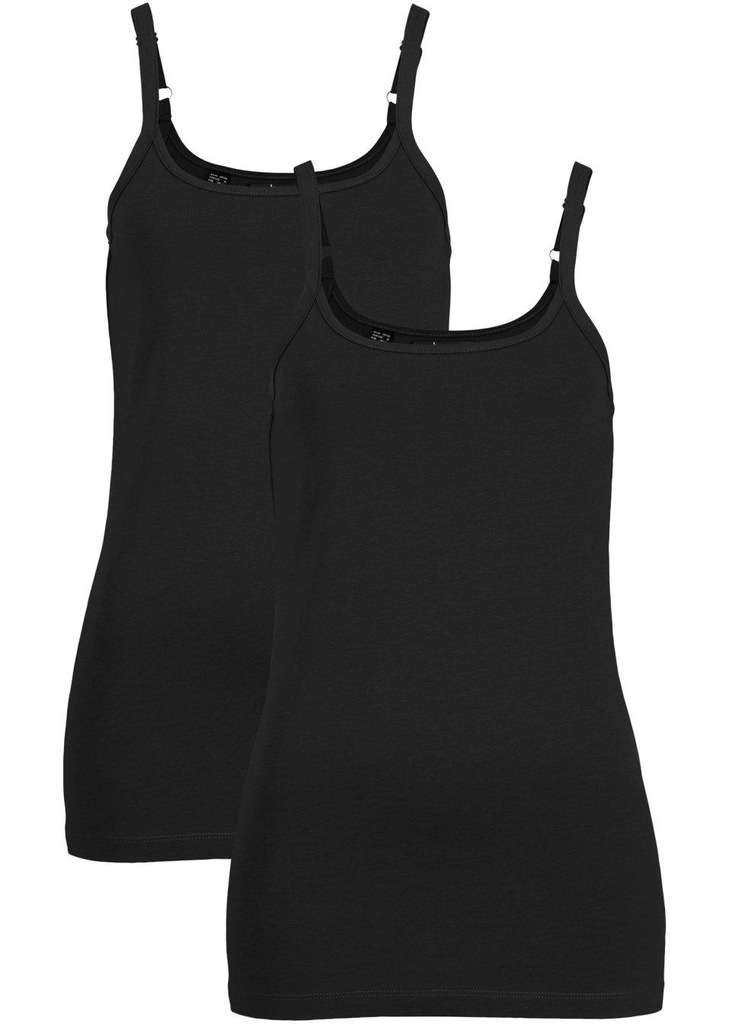 TOP BAWEŁNIANY NA RAMIĄCZKACH CZARNY 1SZT 1V2B08 Bonprix 44/46