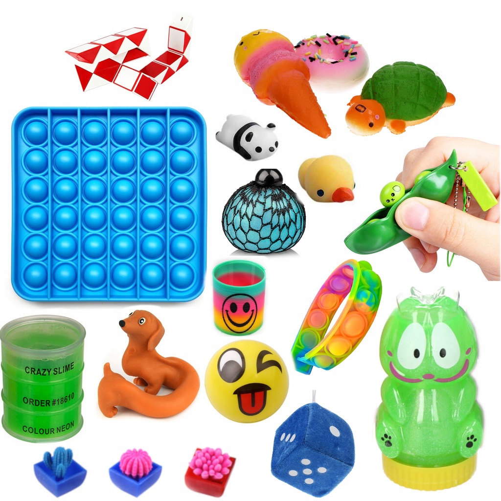 Duży Zestaw Pop It Squishy Slime Gniotek Mochi Toy