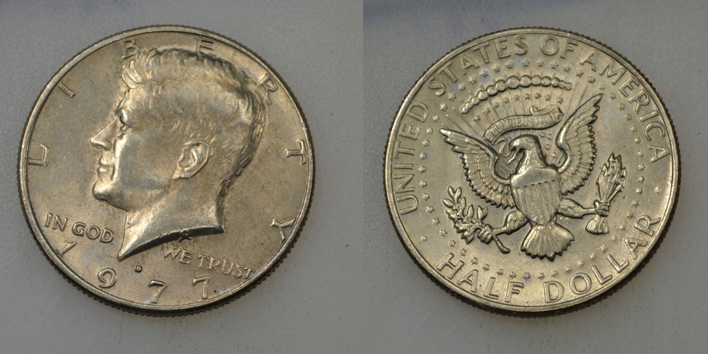 USA 1/2 Dollar 1977 D rok BCM