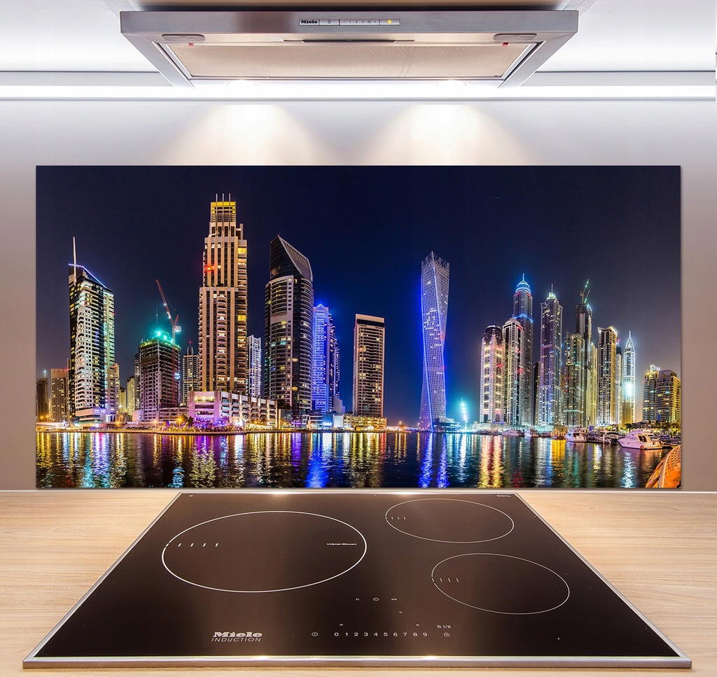 Panel dekor szkło Dubaj nocą 120x60 cm + KLEJ